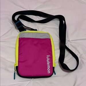 Lululemon Pink and Yellow Crossbody Bag